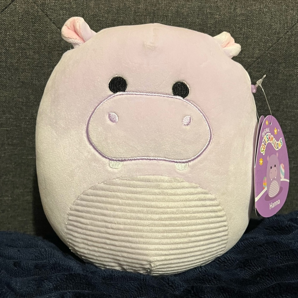 8" Hanna Purple Hippo Squishmallow NWT! 2023 Easter Spring